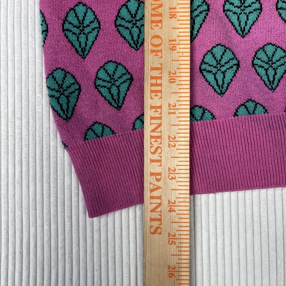 Mickey Mouse Sweater Womens M 90s Pink Graphic Knit Crew Neck Pullover Cartoon - Picture 5 of 9